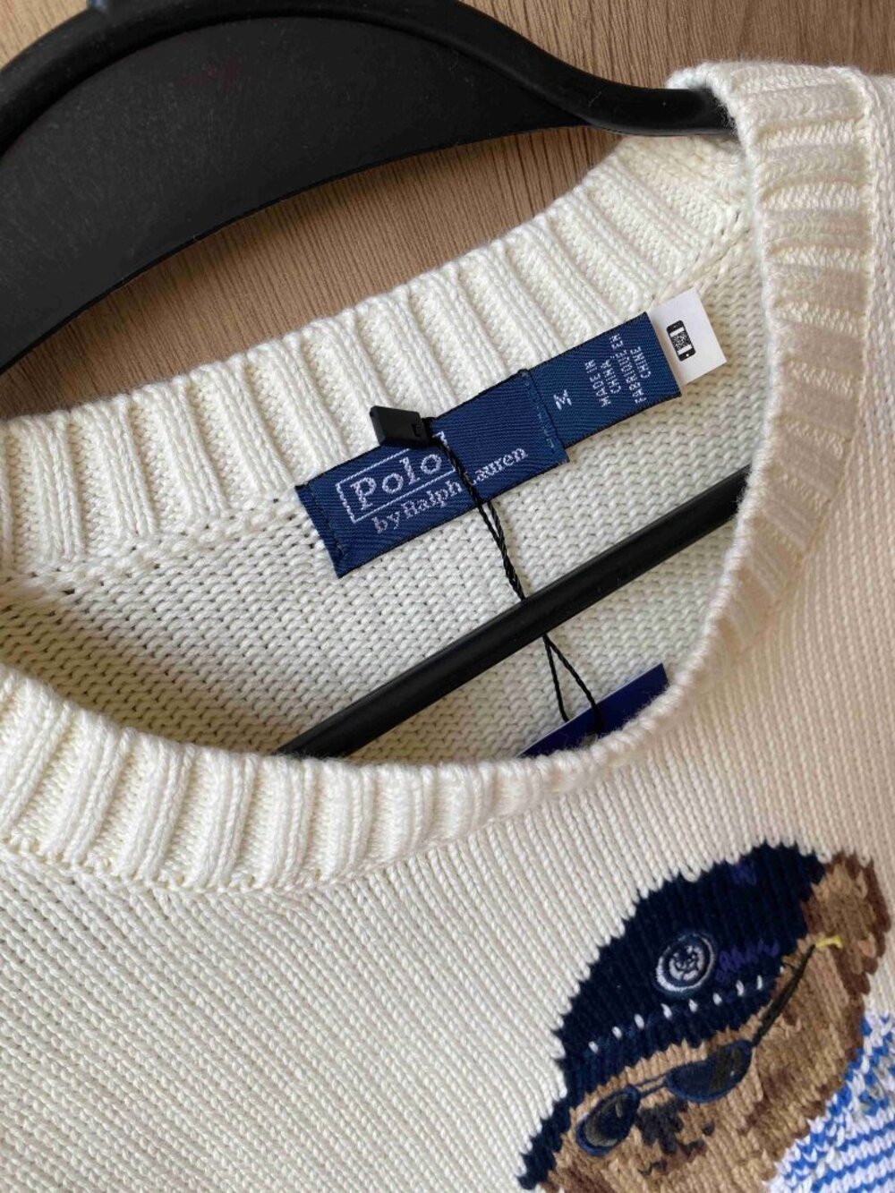 Polo Ralph Lauren Golf Bear Embroidered Cream Sweater - Picture 3 of 5